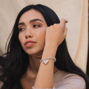 Heart + Arrow Bracelet - Silver